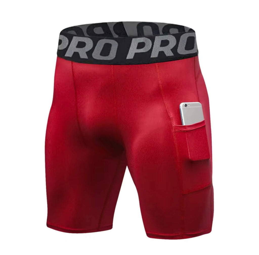 Compression Shorts Men's Anti-Chafing Underwear Base Layer Quick Dry Running Shorts with Pockets for Workout and Gym Activities